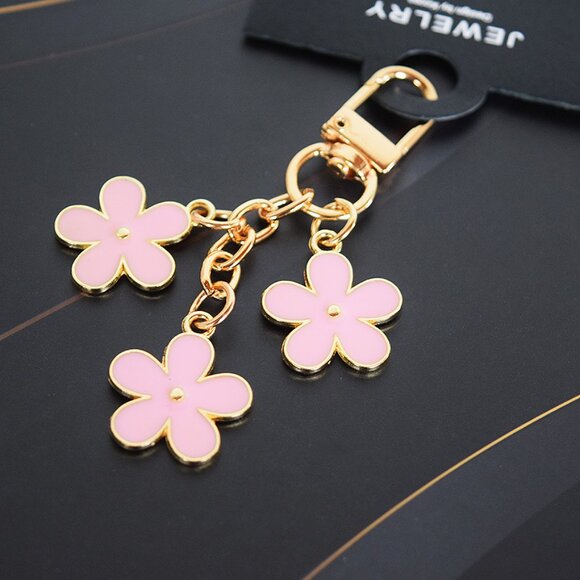 Fashion Jewelry Accessories - NWOT Pink Flower Charm Keychain